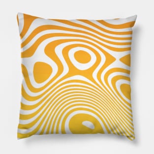 Yellow Orange Abstract Strips Art Pillow