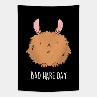 Bad Hare Day Cute Funny Rabbit Hare Pun Tapestry