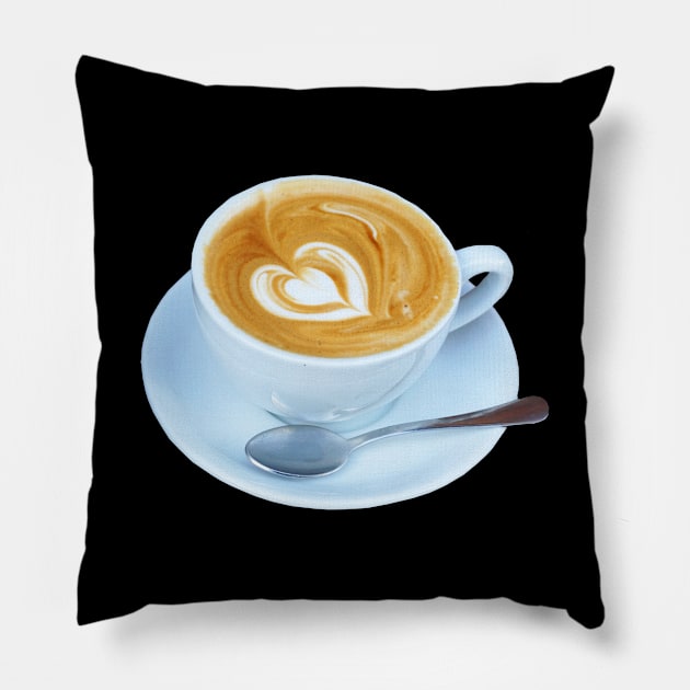 Heart Latte Coffee Photo Pillow by bumblefuzzies