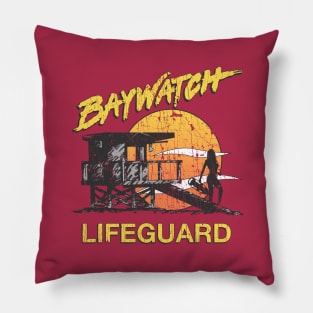 Baywatch Lifeguard Sunset 1989 Pillow