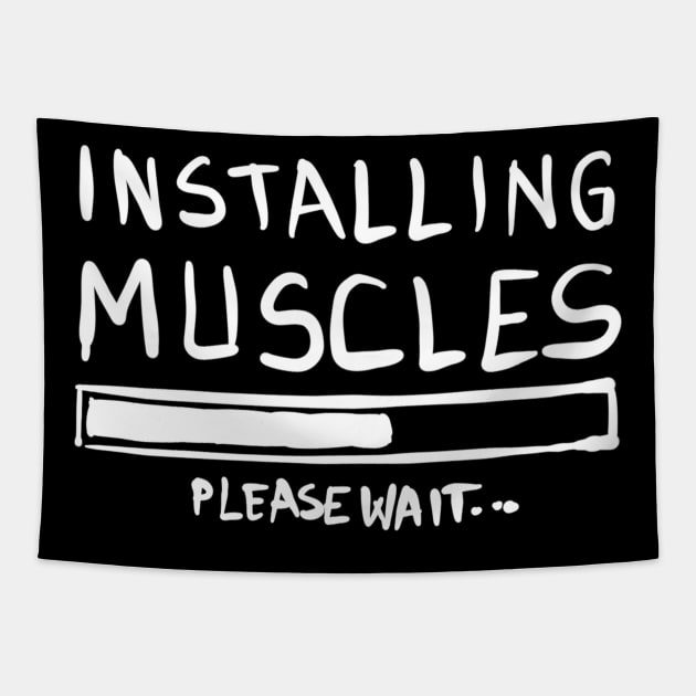 Installing Muscles Please Wait... Tapestry by VintageArtwork