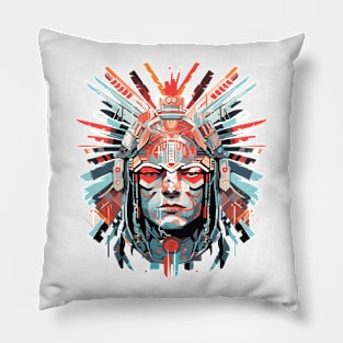 Ancien Aztec Warrior Mystical Abstract Pillow