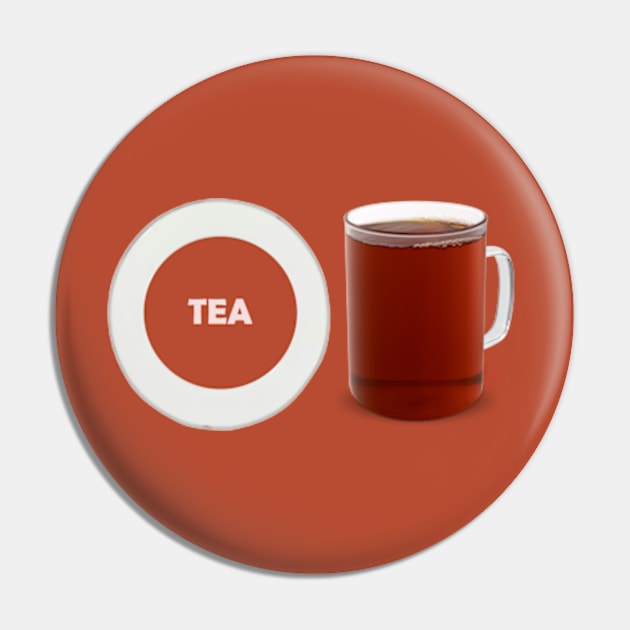 Tea with Reddish Saucer Pin by halodoc