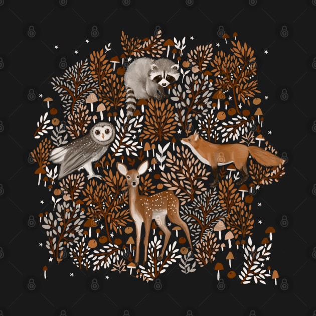 Brown forest by Petit Faon Prints