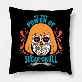 Cool Day Of The Dead 80's Superhero Sugar Skull Pillow