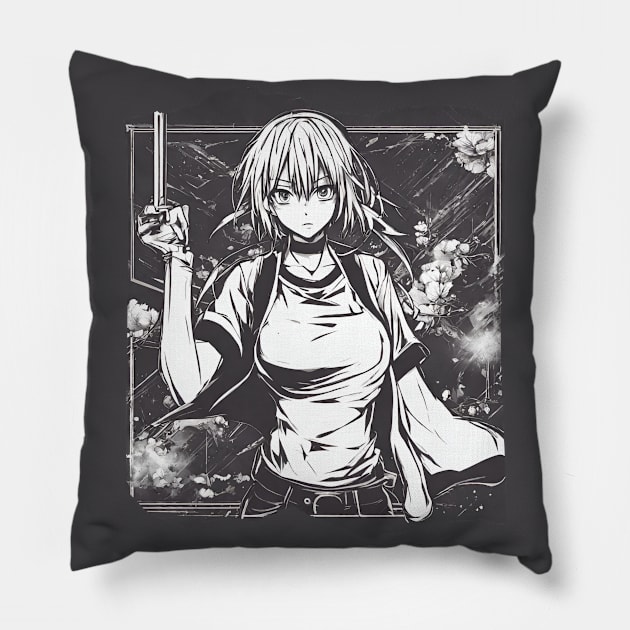 Enchanting Sakura - Digital Anime Woman Character Pillow by Elysian Alcove