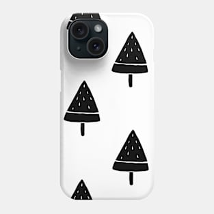 printmaking pattern black and white elements Phone Case