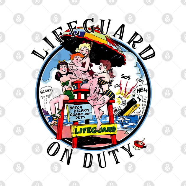 Lifeguard on duty vintage comic tee by Joaddo