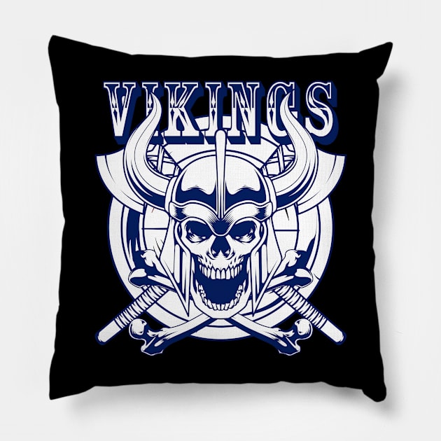 Viking Skull 6.1 Pillow by Harrisaputra