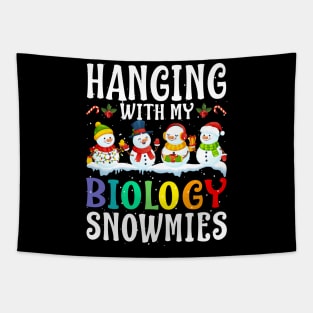 Hanging With My Biology Snowmies Teacher Christmas Tapestry