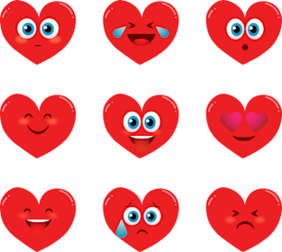 Heart Faces Emoji Shirt for Valentines Day Magnet