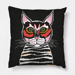 BLACK Cats Rule Painting Pillow