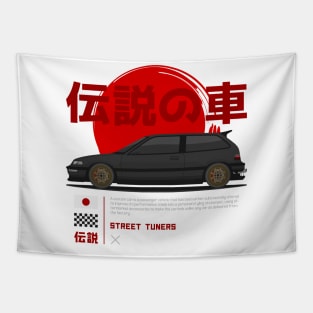 Midnight Racer Black Kanjo EF JDM Tapestry