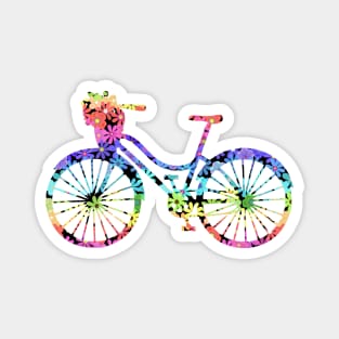Rainbow Colors Flowers Bicycle | Pride Flowers | Cherie's Art(c)2021 Magnet