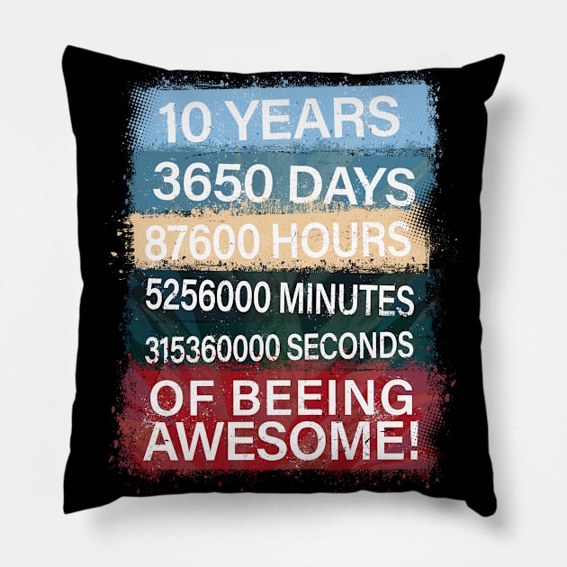 10 Years old Beeing Awesome Pillow by hoopoe