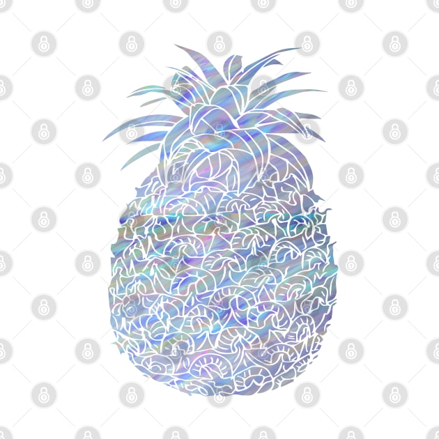 Brush Stroke Turquoise, Green and Purple Filled Pineapple Design by PurposelyDesigned