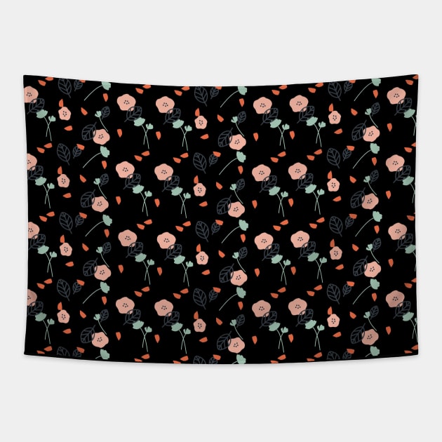 Floral pattern print Tapestry by Theblackberry