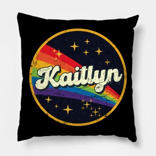 Kaitlyn // Rainbow In Space Vintage Grunge-Style Pillow