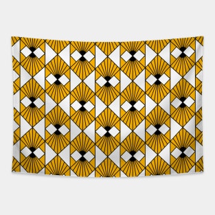 Art Deco Pattern no 91 - Yellow - Geometric Motifs Tapestry