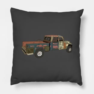 Hand Drawn Jeep Willys Custom Truck Pillow