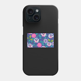 Pretty Flowers on Periwinkle Phone Case