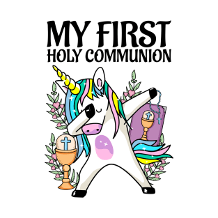 First Holy Communion Dabbing Unicorn T-Shirt