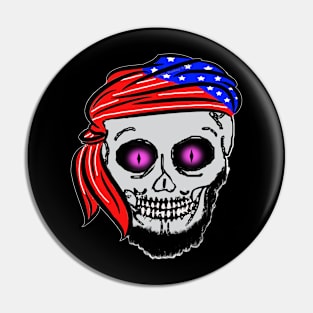 Halloween Skeleton Head Pin