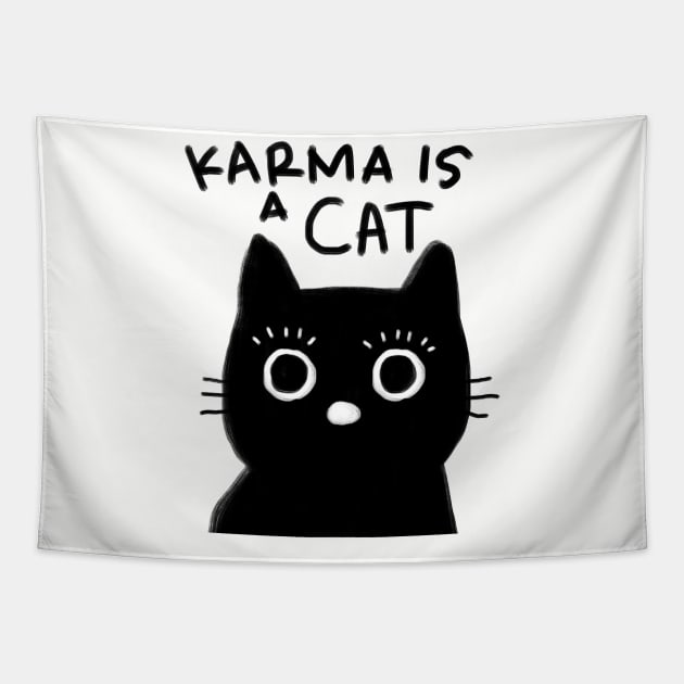 Black Cat Karma Midnight Tapestry by meilyanadl