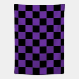 Byzantium and Black Chessboard Pattern Tapestry