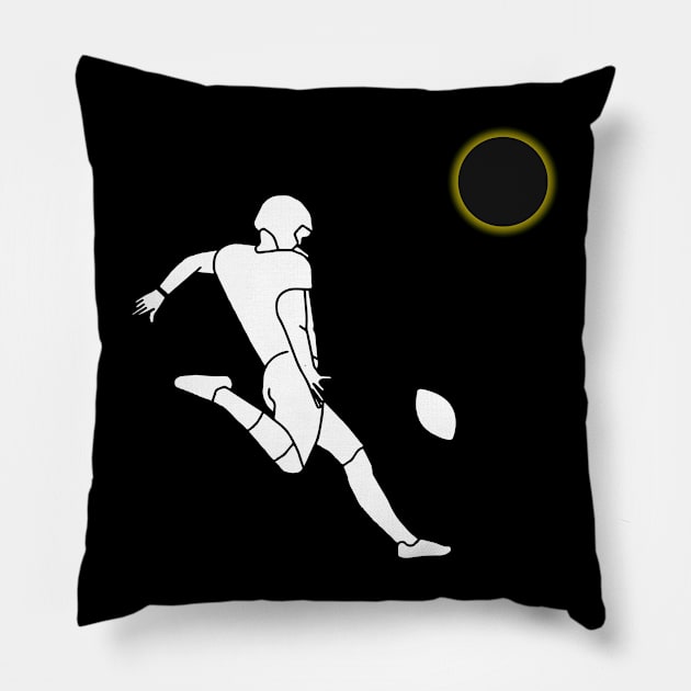 Total solar eclipse. Football player. Field goal. Pillow by Ideas Design