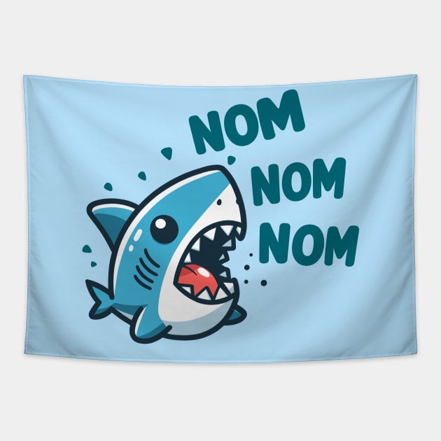 Nom Nom Nom: Hungry Shark Tapestry by SimplyIdeas