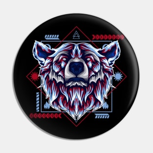 retro head bear Pin