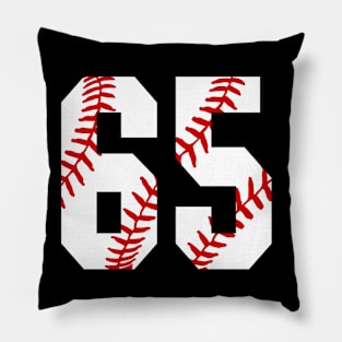 Baseball Number 65 #65 Baseball Shirt Jersey Favorite Player Biggest Fan Pillow