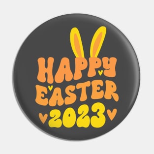 Happy Easter 2023 Bunny Ears Yellow Pin