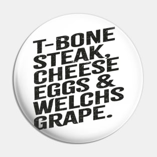 Guest Check ~ T Bone Steak Cheese Eggs Welch's Grape Pin