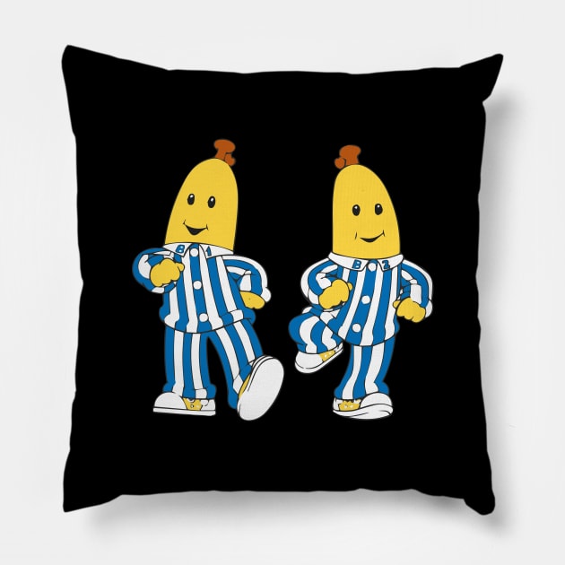 Bananas in Pajamas (Pyjamas for you Aussies) Pillow by stickerfule