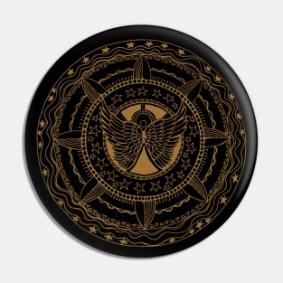 Angel Wings Gold Mandala Pin