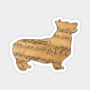 Sheet Music Corgi Dog Magnet