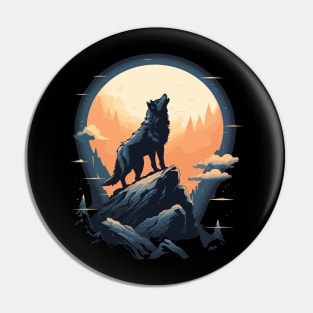 Lone Serenade: Majestic Wolf Howl Pin