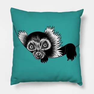 Ruffed lemur - ink illustration Pillow