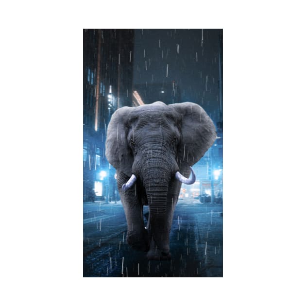 Elephant in the Rain by sherifarts