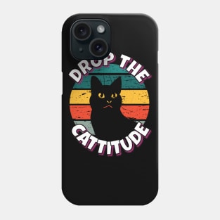 Crop The Cattitude Black Cat Phone Case