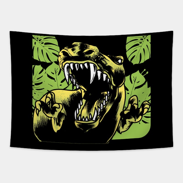 Scary Tyrannosaurus T-Rex Tapestry by Joco Studio