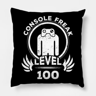 Level 100 Console Freak Video Game Fan Gift Pillow