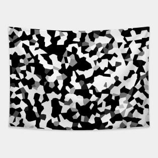 Black and White Crystallization Pattern Tapestry