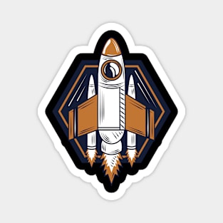 Space shuttle rocket spaceship vector illustration Magnet