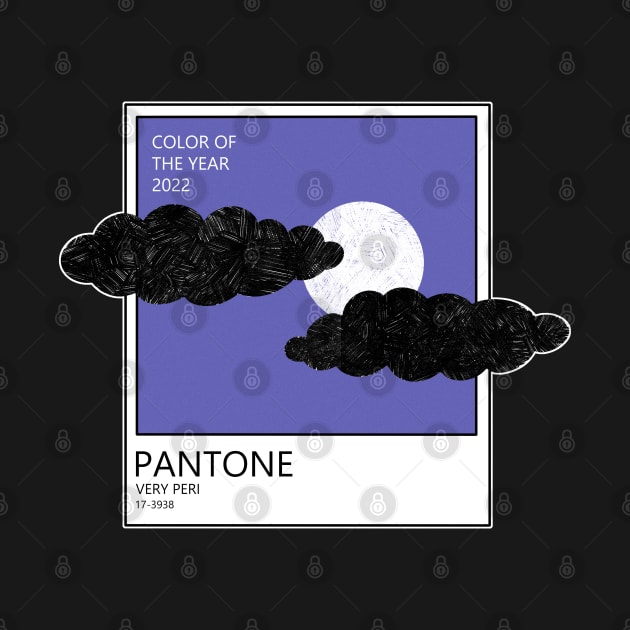 VERY PERI PANTONE Color. The moon behind the clouds by 2dsandy