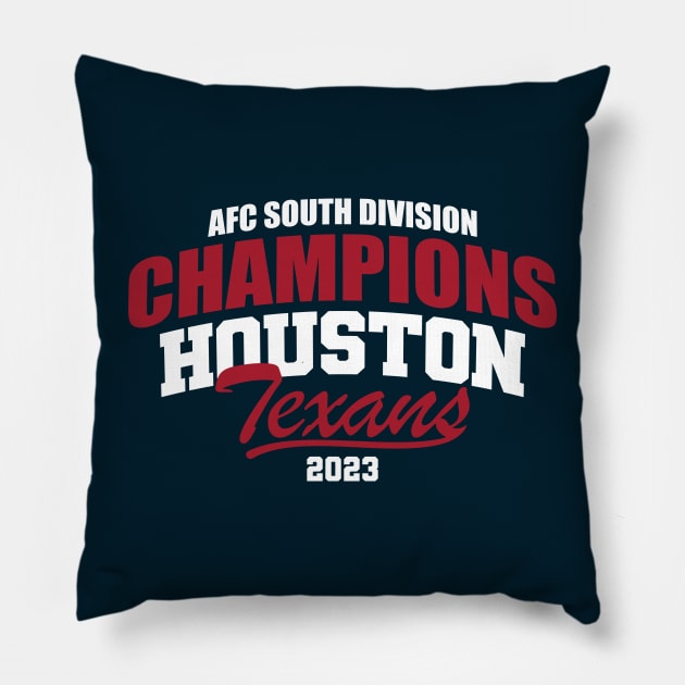 Texans 2023 AFC South Champs Pillow by Nagorniak