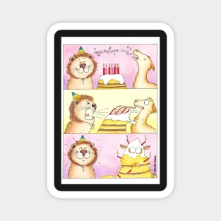 Lion vs Llama 2 - Birthday Magnet