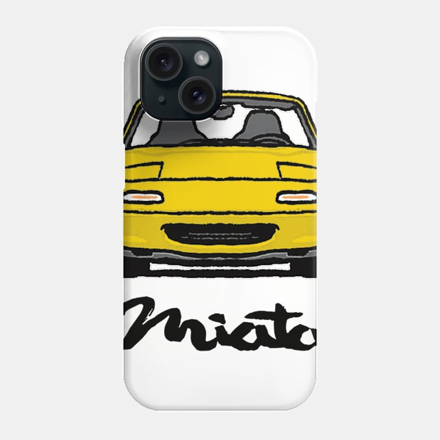 MX5 Miata NA Yellow Phone Case by Woreth